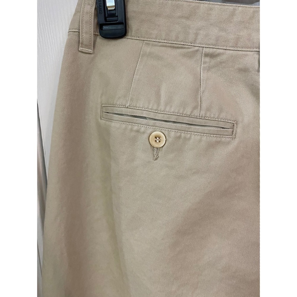 Tommy Hilfiger Chinos Mens 38x32 Tan Pleated Relaxed Fit‎ Cotton Khaki Pants - Picture 8 of 9